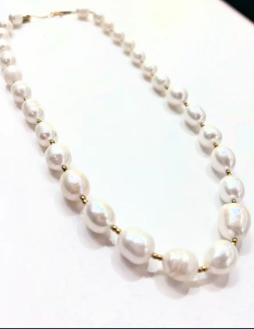 collier Acier  ajustable et perles
