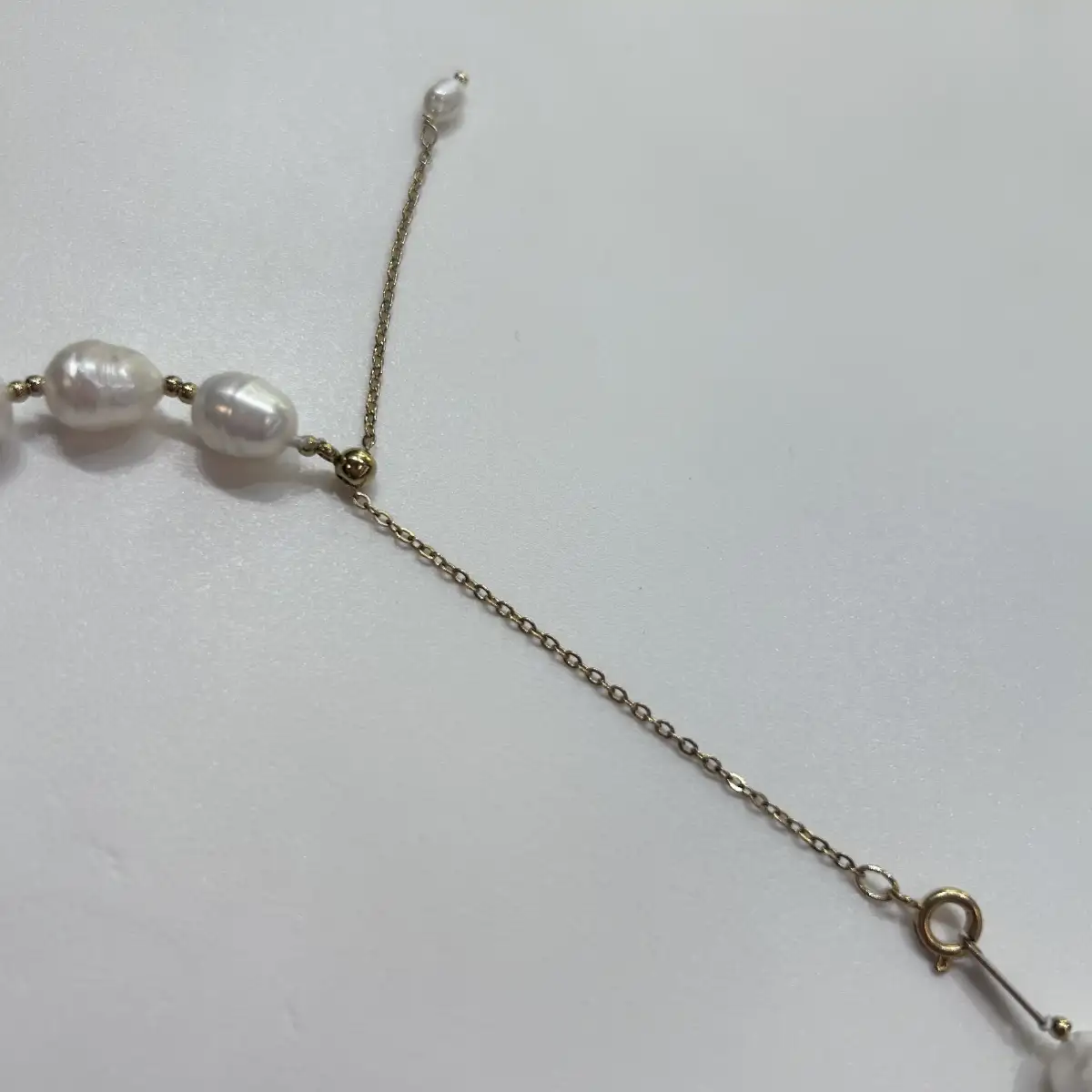 collier Acier  ajustable et perles