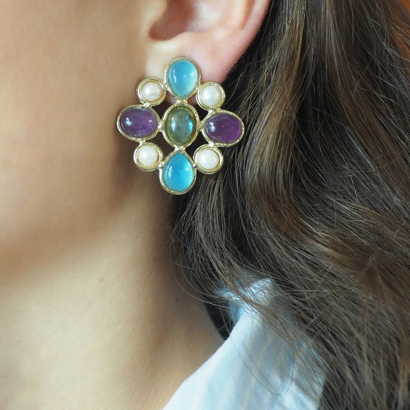 BOUCLES CLIP PETALES